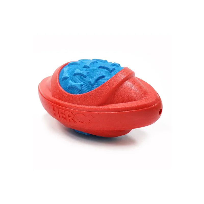 CAITEC Dog Toys Football for Dogs Floatable Squeaky Hard and Firm Fit for Outdoor Throwing Suitable for Medium to Large Dogs
