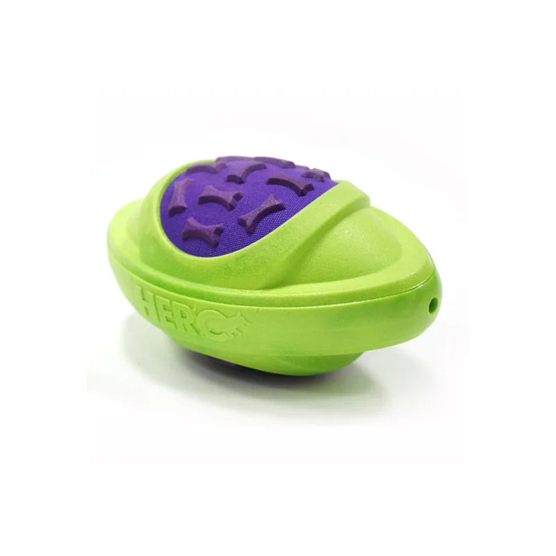 CAITEC Dog Toys Football for Dogs Floatable Squeaky Hard and Firm Fit for Outdoor Throwing Suitable for Medium to Large Dogs