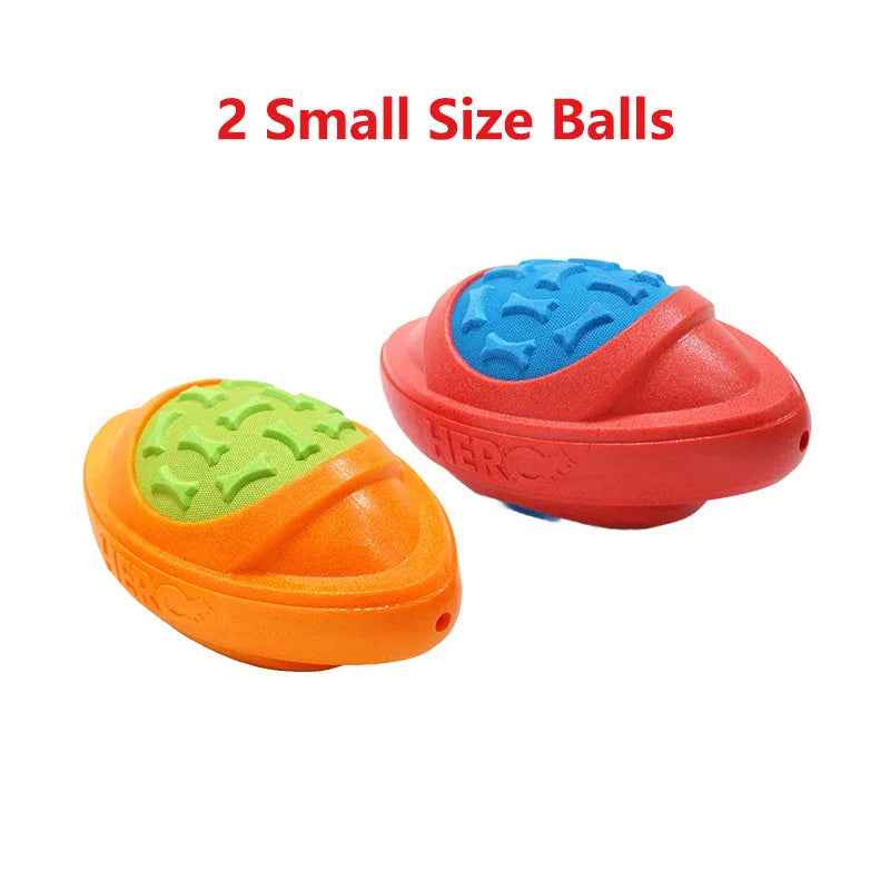 CAITEC Dog Toys Football for Dogs Floatable Squeaky Hard and Firm Fit for Outdoor Throwing Suitable for Medium to Large Dogs