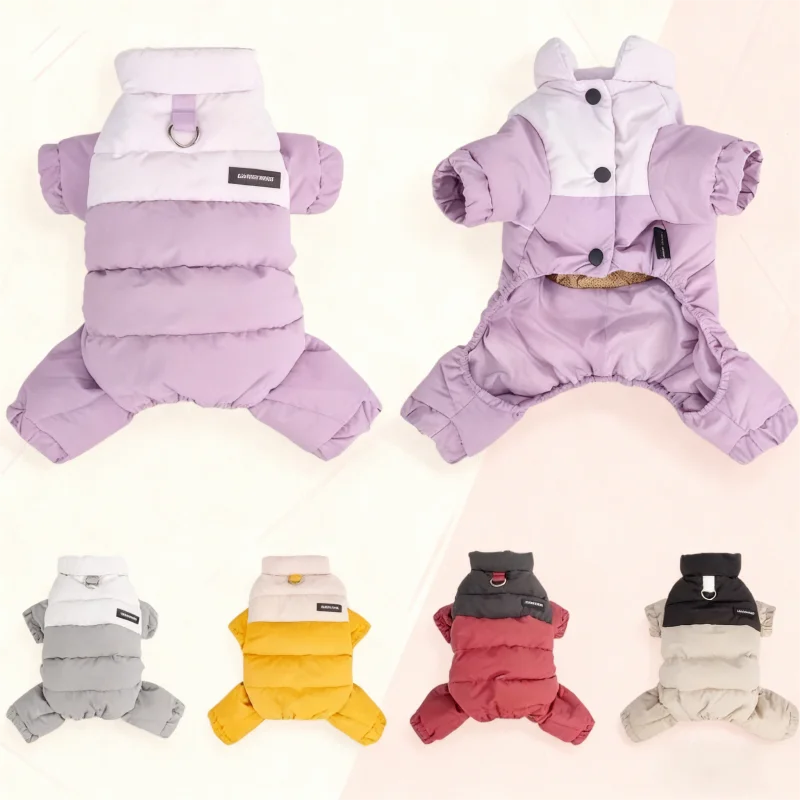 Luxury Pet Dog Down Jacket Winter Padded Dog Clothes Waterproof Puppy Jacket Coat Warm Soft Cat Four-Legged Snowsuit Pet Apparel