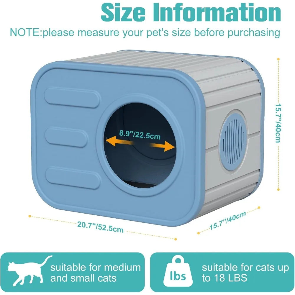 Outdoor Cat House Weatherproof with Camera-Shaped Design, Sturdy Resin Outside Cat Shelter, Insulated Cat Houses for Outdoor& Indoor Cats