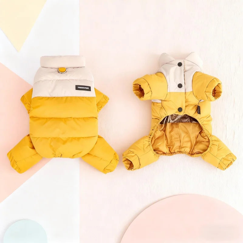 Luxury Pet Dog Down Jacket Winter Padded Dog Clothes Waterproof Puppy Jacket Coat Warm Soft Cat Four-Legged Snowsuit Pet Apparel