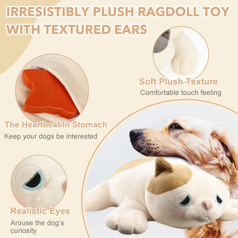 Heartbeat Puppy Toy for Dog Anxiety Relief Plush Dragon Calming Sleep Aid Companion Crate Training Warm Puppy Toy