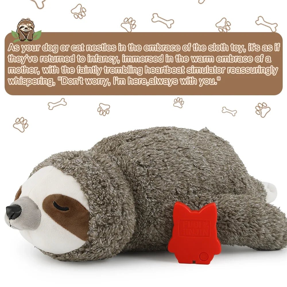 Heartbeat Puppy Toy Sloth Plush Dog Toy Calming Anxiety Relief Sleep Aid for Crate Training Small Dogs Christmas Gift