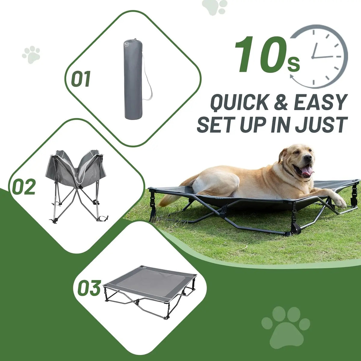 TIMBER RIDGE Outdoor Dog Bed, Cooling Elevated Pet Bed Portable Raised Dog Bed with Breathable Mesh, Dog Bed Foldable Dog Cot for Indoor & Outside, Grey