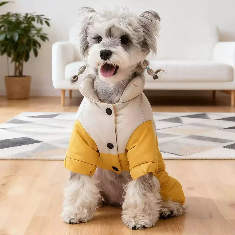 Luxury Pet Dog Down Jacket Winter Padded Dog Clothes Waterproof Puppy Jacket Coat Warm Soft Cat Four-Legged Snowsuit Pet Apparel