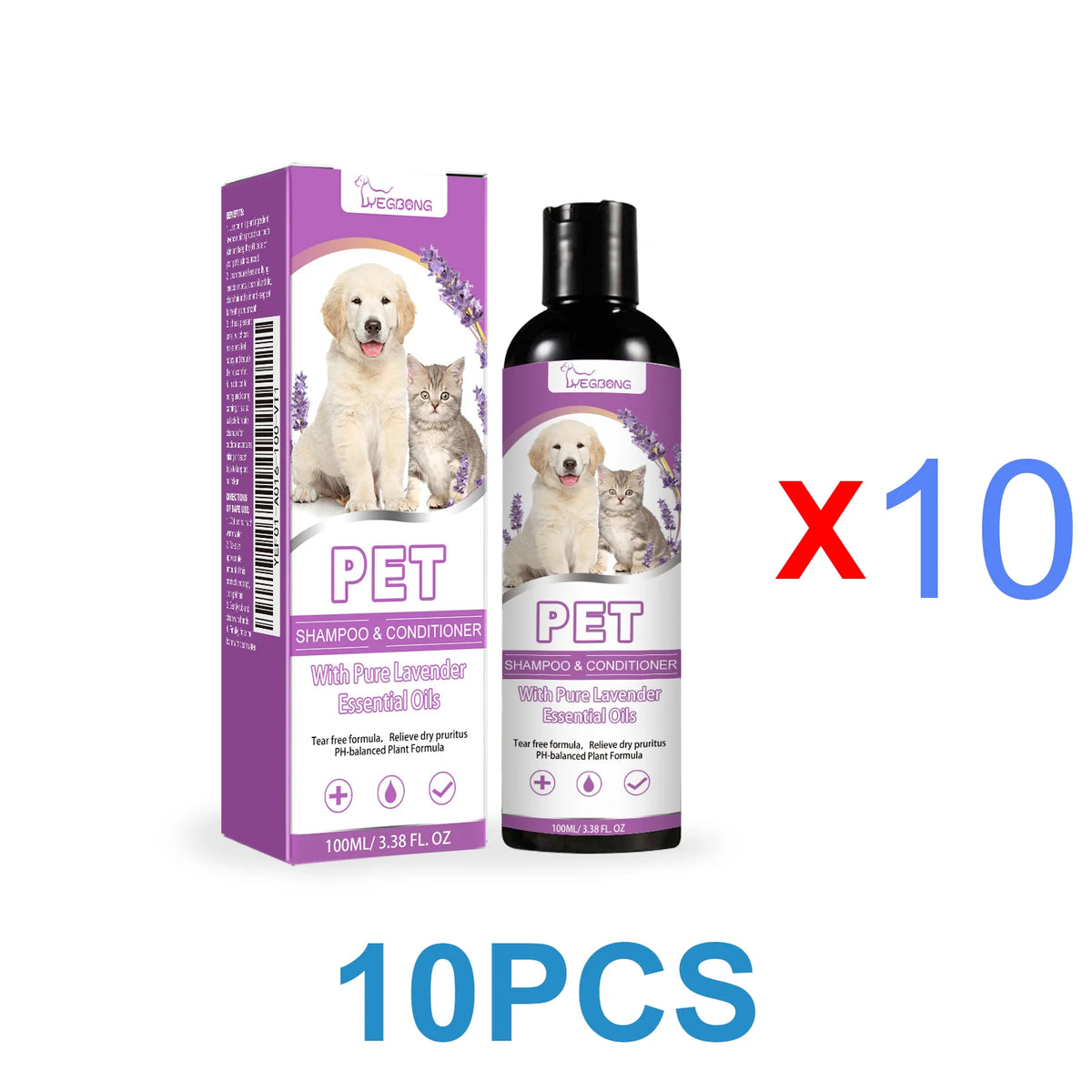 Pet Shampoo Shower Gel Dog Bath Cat Grooming Soothing Itchy Animal Skin Hair Smooth Detangling Deep Cleaning Coat Care Natural Shine Soft Tangle Free 100ml