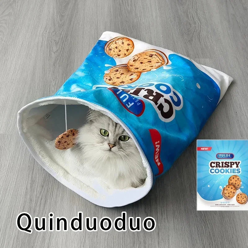 Cat Tunnel Toy Interactive Collapsible Drill Bag 6 Gourmet Pattern with Plush Ball Pet Toy for Cats Kittens