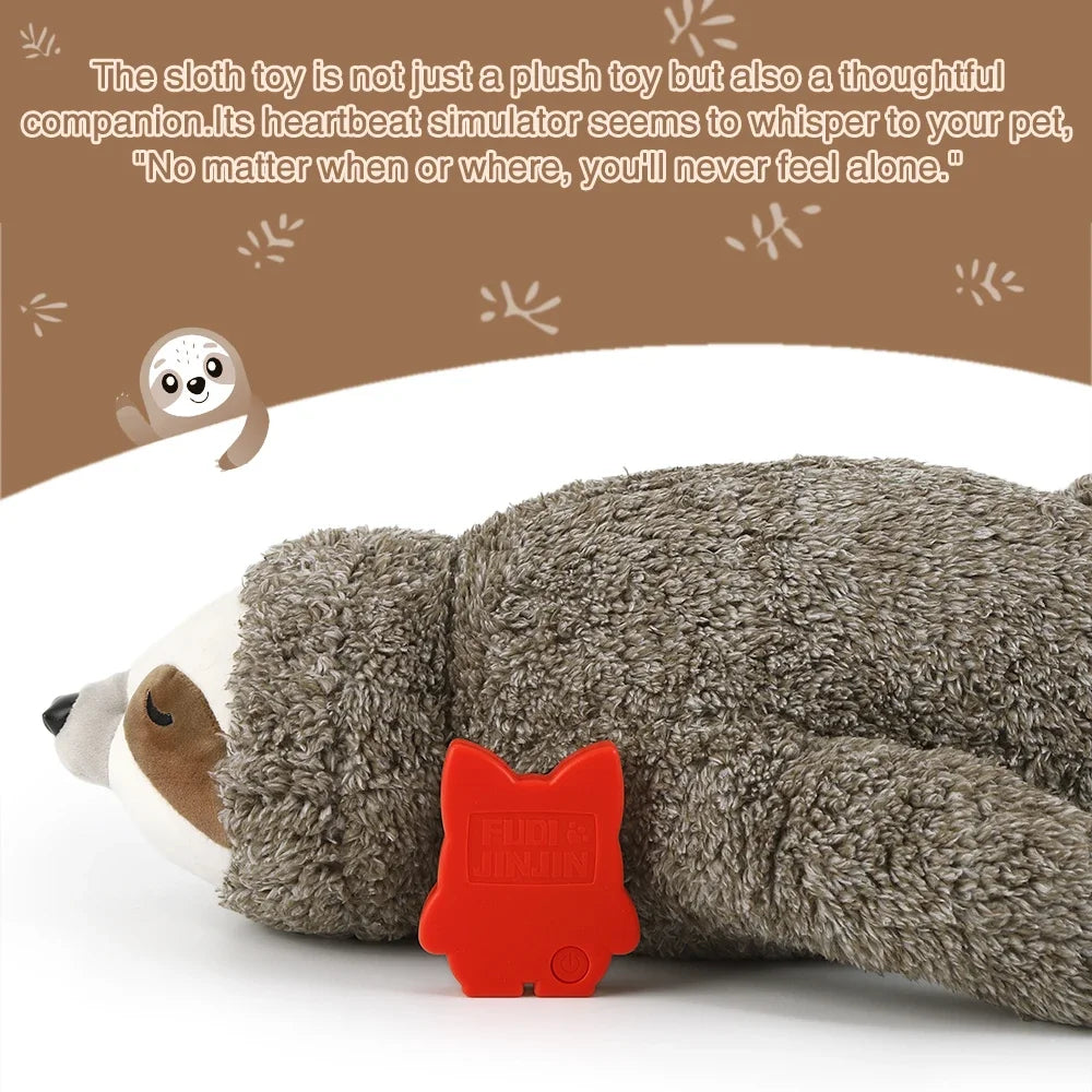 Heartbeat Puppy Toy Sloth Plush Dog Toy Calming Anxiety Relief Sleep Aid for Crate Training Small Dogs Christmas Gift