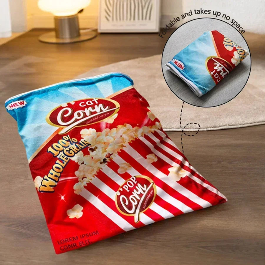 Cat Tunnel Toy Interactive Collapsible Drill Bag 6 Gourmet Pattern with Plush Ball Pet Toy for Cats Kittens