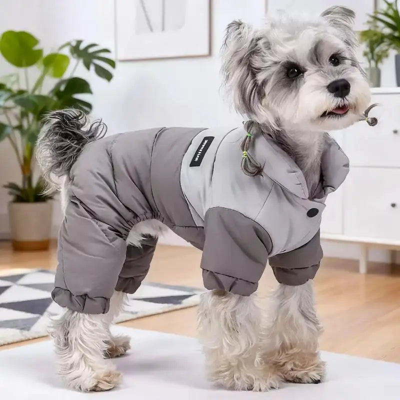 Luxury Pet Dog Down Jacket Winter Padded Dog Clothes Waterproof Puppy Jacket Coat Warm Soft Cat Four-Legged Snowsuit Pet Apparel