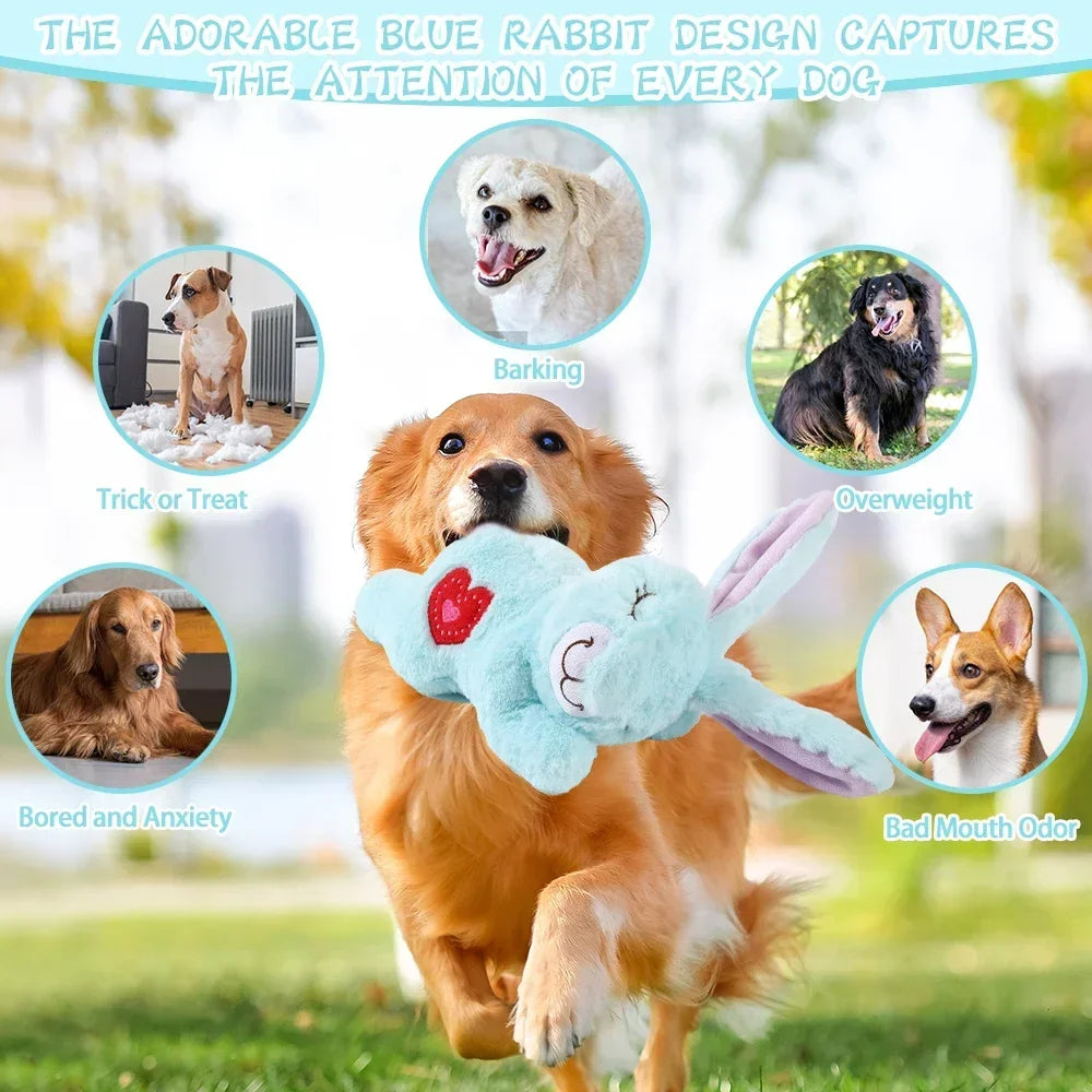 Bunny Plush Dog Heartbeat Toy Puppy Anxiety Relief Calming Sleep Aid Comfort Pillow for Crate Training Small Puppies