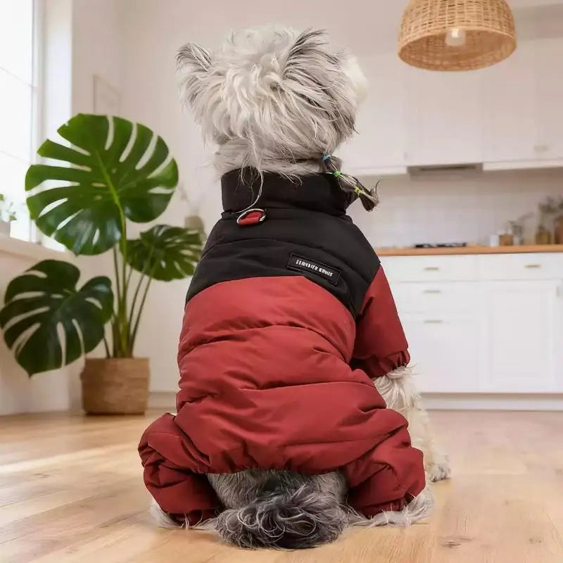 Luxury Pet Dog Down Jacket Winter Padded Dog Clothes Waterproof Puppy Jacket Coat Warm Soft Cat Four-Legged Snowsuit Pet Apparel