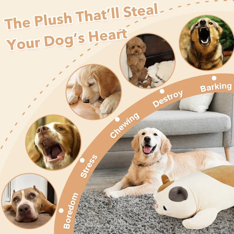 Heartbeat Puppy Toy for Dog Anxiety Relief Plush Dragon Calming Sleep Aid Companion Crate Training Warm Puppy Toy