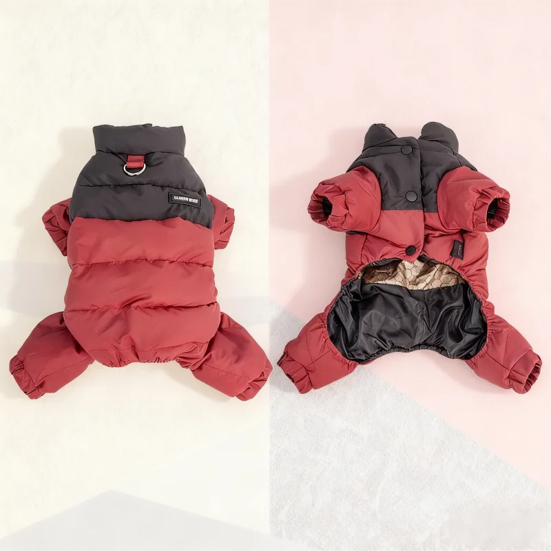 Luxury Pet Dog Down Jacket Winter Padded Dog Clothes Waterproof Puppy Jacket Coat Warm Soft Cat Four-Legged Snowsuit Pet Apparel