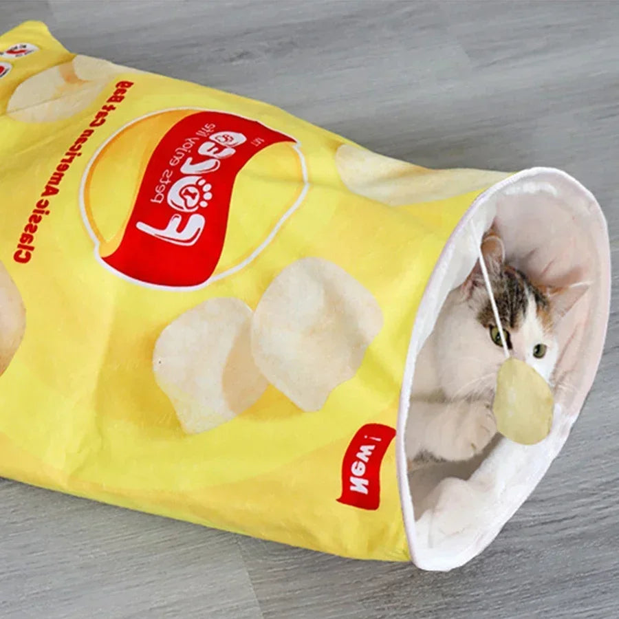 Cat Tunnel Toy Interactive Collapsible Drill Bag 6 Gourmet Pattern with Plush Ball Pet Toy for Cats Kittens