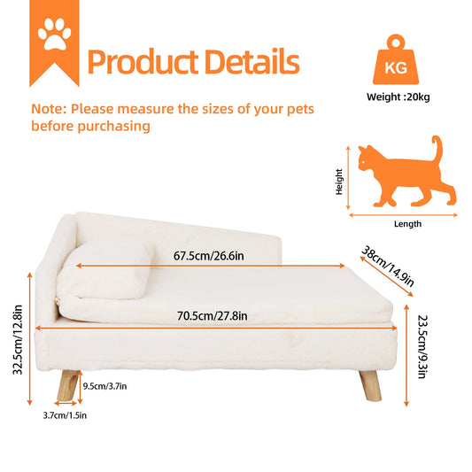 Waterproof Pet Sofa Dog Cat Bed Couch Raised Chair Lounger Plush Cover Cushion
